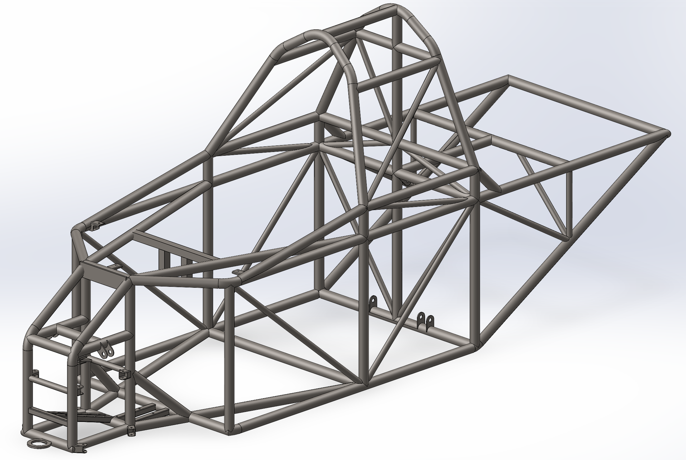 SolidWorks weldment CAD model used in all of our solar car assemblies